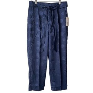 A New Day Floral Navy Jacquard Pants